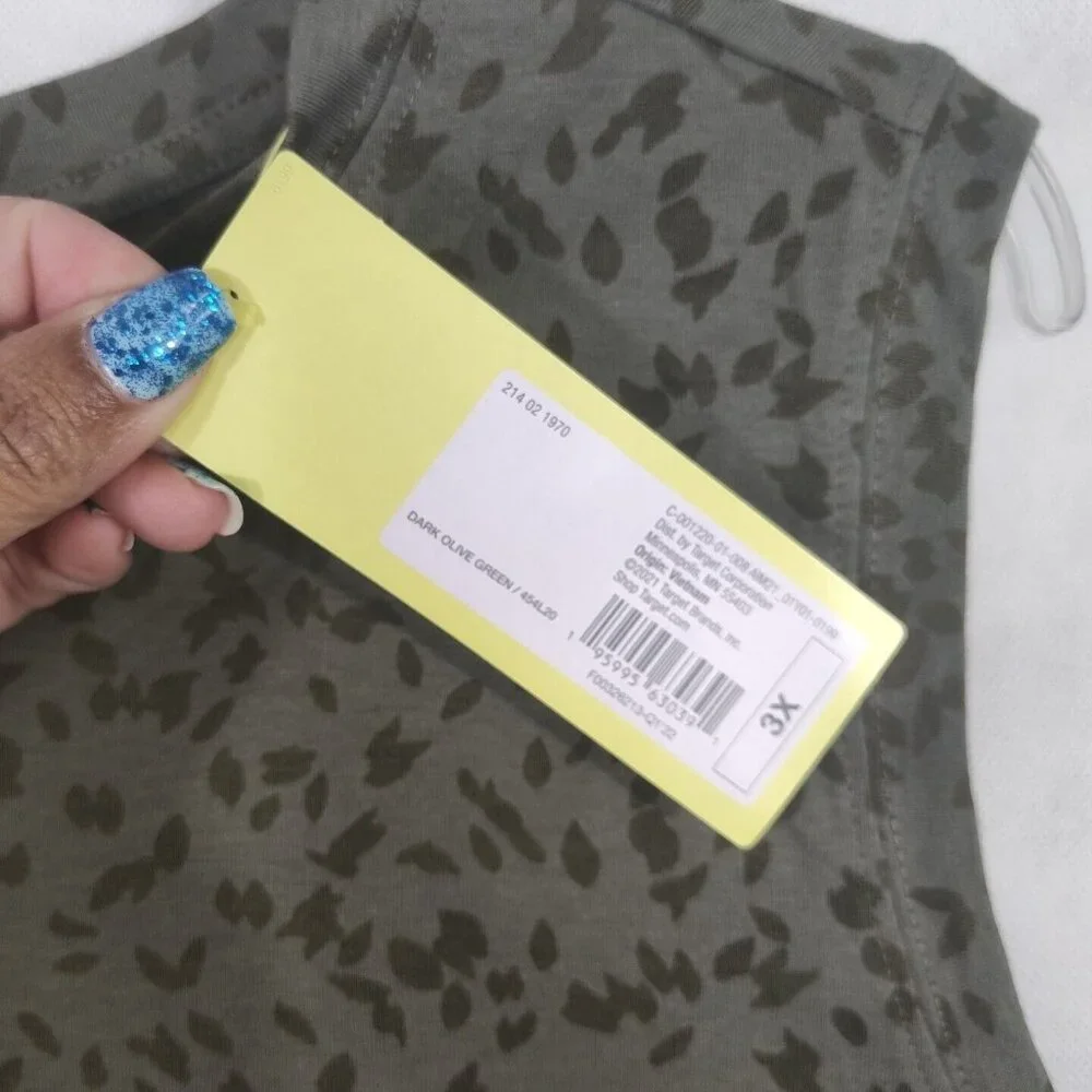 All In Motion Cropped Tank Top Women Size 3X Dark Olive Green Sleeveless NEW - Picture 4 of 7